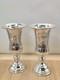 Vintage Pair Of Solid Silver Kiddush Cups Goblets Handmade Star Of David