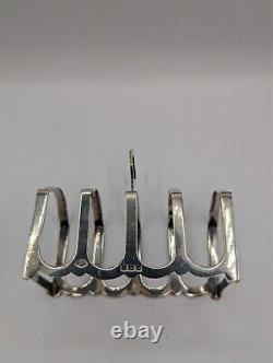 Vintage Pair Of Solid Silver Toast Racks Hallmarked Birmingham 1950