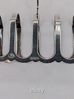 Vintage Pair Of Solid Silver Toast Racks Hallmarked Birmingham 1950