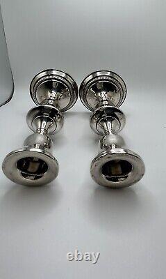 Vintage Pair Of Sterling Silver Columbia Weighted Candlestick Holders 5 3/4