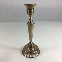 Vintage Pair Of Sterling Silver Weighted Candlesticks 21cm In Height