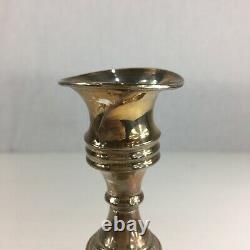 Vintage Pair Of Sterling Silver Weighted Candlesticks 21cm In Height