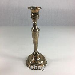 Vintage Pair Of Sterling Silver Weighted Candlesticks 21cm In Height