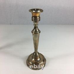 Vintage Pair Of Sterling Silver Weighted Candlesticks 21cm In Height