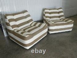 Vintage Pair Of Superb Quality Italian Style Designer Lounge Chairs