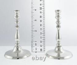 Vintage Pair Of Tiffany & Co Solid Sterling Silver Candlestick Tapersticks 4.25