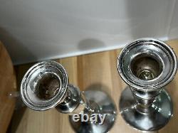 Vintage Pair Of Towle Sterling Silver Candlesticks Weighted Reinforced 035