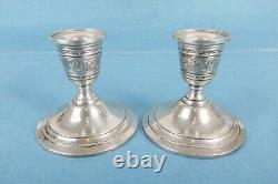 Vintage Pair Of Wedgwood International Sterling Silver Candlestick Base N289