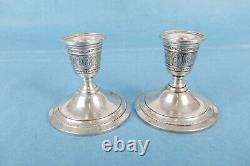 Vintage Pair Of Wedgwood International Sterling Silver Candlestick Base N289