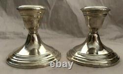 Vintage Pair Of Weighted Sterling Candlesticks