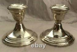 Vintage Pair Of Weighted Sterling Candlesticks