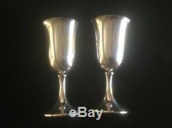 Vintage Pair Preisner Sterling Silver Goblets Marked 6 3/4 Tall No Mono