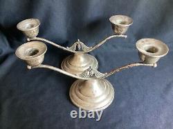 Vintage Pair Randahl Sterling Silver Art Deco Double Light Candlesticks