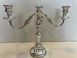 Vintage Pair Reproduction of Old Sheffield Plate England Candelabra, 11 1/2 T