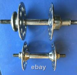 Vintage Pair Resilion Large Flange Hubs, 32/40h, Flip Flop Rear, Chromed In Exc Con