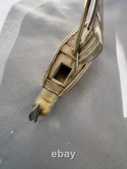 Vintage Pair Sailboats Sterling Silver Salt and Pepper Shaker 925 Ship