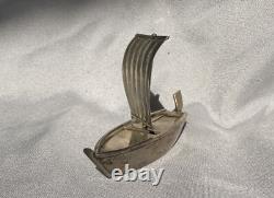 Vintage Pair Sailboats Sterling Silver Salt and Pepper Shaker 925 Ship