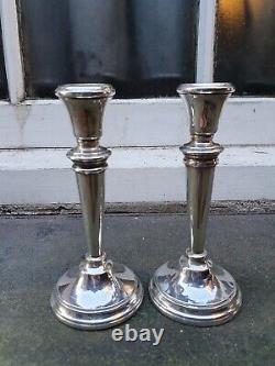 Vintage Pair Solid Silver Sterling 925 Birmingham 1962 S. J. Rose Candlesticks A