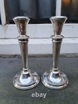 Vintage Pair Solid Silver Sterling 925 Birmingham 1962 S. J. Rose Candlesticks A