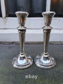 Vintage Pair Solid Silver Sterling 925 Birmingham 1962 S. J. Rose Candlesticks A