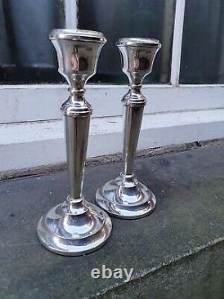 Vintage Pair Solid Silver Sterling 925 Birmingham 1968 A. T. Cammon Candlesticks C