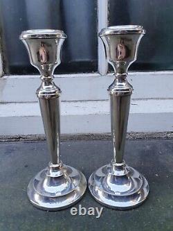 Vintage Pair Solid Silver Sterling 925 Birmingham 1968 A. T. Cammon Candlesticks C