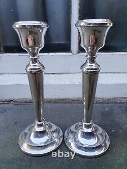 Vintage Pair Solid Silver Sterling 925 Birmingham 1968 A. T. Cammon Candlesticks C