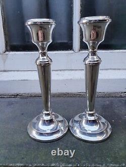 Vintage Pair Solid Silver Sterling 925 Birmingham 1968 A. T. Cammon Candlesticks C