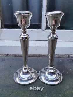 Vintage Pair Solid Silver Sterling 925 Birmingham 1968 A. T. Cammon Candlesticks C