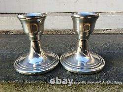 Vintage Pair Solid Silver Sterling 925 Birmingham 1971 Small Candlesticks