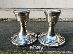 Vintage Pair Solid Silver Sterling 925 Birmingham 1971 Small Candlesticks