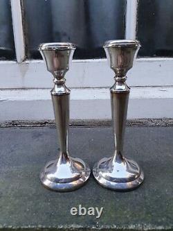 Vintage Pair Solid Silver Sterling 925 Birmingham 1975 A. T. Cammon Candlesticks B