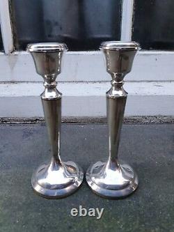 Vintage Pair Solid Silver Sterling 925 Birmingham 1975 A. T. Cammon Candlesticks B