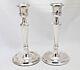 Vintage Pair Solid Sterling Silver Round Base Candlesticks 20 Cm Tall