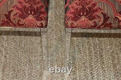 Vintage Pair Spancraft Designer Chrome Upholstered Benches Ottomans Stools