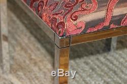 Vintage Pair Spancraft Designer Chrome Upholstered Benches Ottomans Stools