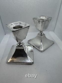 Vintage Pair Sterling 950 Weighted Candleholders