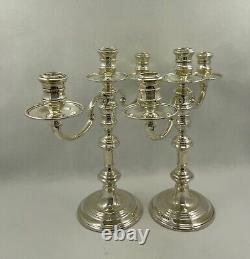 Vintage Pair Sterling Silver Candelabra London 1970 by Richard Comyns 30cms Tall