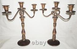 Vintage Pair Sterling Silver Candelabra Royal Danish Pat by International (InS)