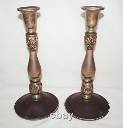 Vintage Pair Sterling Silver Candelabra Royal Danish Pat by International (InS)