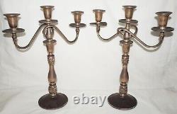 Vintage Pair Sterling Silver Candelabra Royal Danish Pat by International (InS)