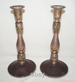 Vintage Pair Sterling Silver Candelabra Royal Danish Pat by International (InS)