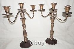 Vintage Pair Sterling Silver Candelabra Royal Danish Pat by International (InS)