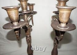 Vintage Pair Sterling Silver Candelabra Royal Danish Pat by International (InS)