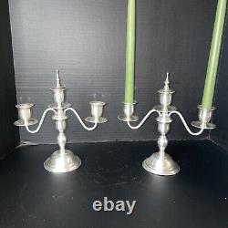 Vintage Pair Sterling Silver Candlesticks 10Convertible Candelabra Candle Holdr