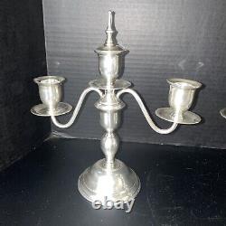 Vintage Pair Sterling Silver Candlesticks 10Convertible Candelabra Candle Holdr