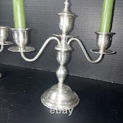 Vintage Pair Sterling Silver Candlesticks 10Convertible Candelabra Candle Holdr