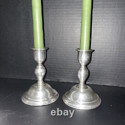 Vintage Pair Sterling Silver Candlesticks 10Convertible Candelabra Candle Holdr