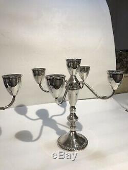 Vintage Pair Sterling Silver Duchin Creation 5 Candles Candelabra