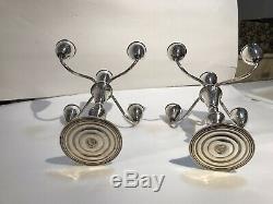 Vintage Pair Sterling Silver Duchin Creation 5 Candles Candelabra